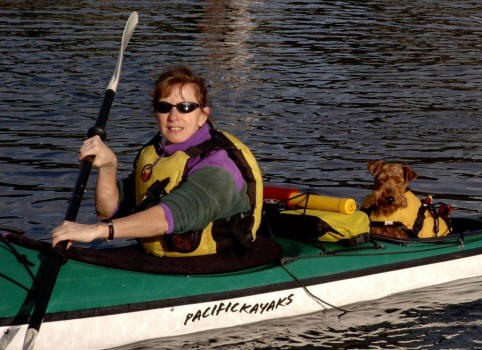 Darwyn Welsh Terriers picture of Becky and Kate kayaking